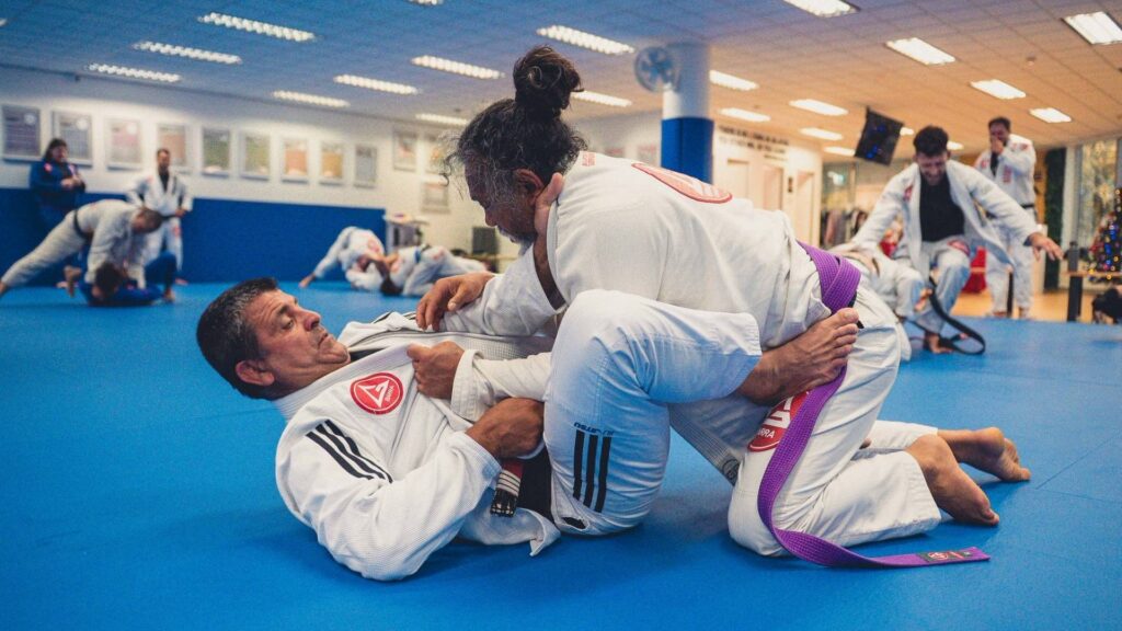Adults participating in Brazilian Jiu-Jitsu competition class at Gracie Barra Sydney in Frenchs Forest