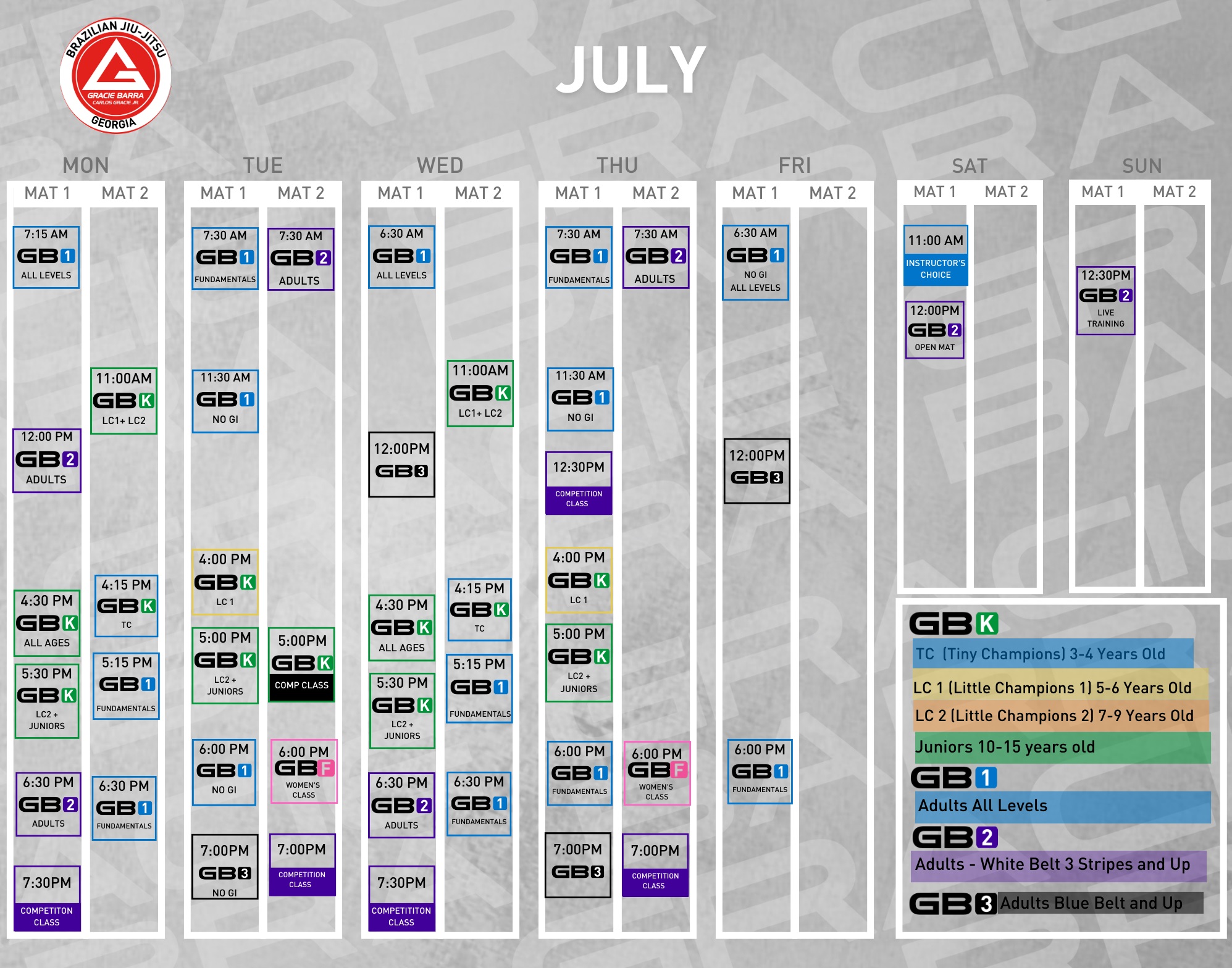 2023 Competition Schedule - Gracie Barra Birmingham-USA