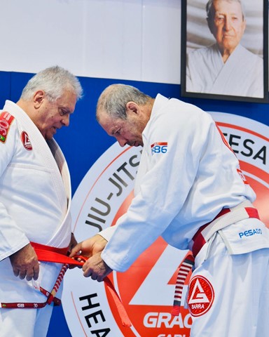 A Jiu-Jitsu Master Receives His Red Belt
