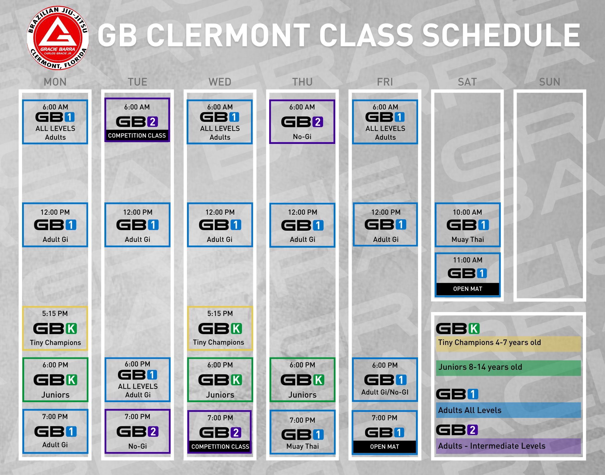 2023 Competition Schedule - Gracie Barra Birmingham-USA