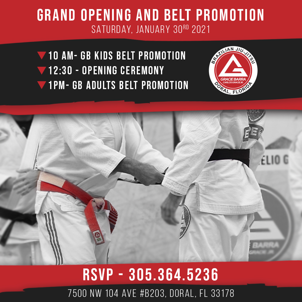 Grand opening and belt promotion - Gracie Barra Doral