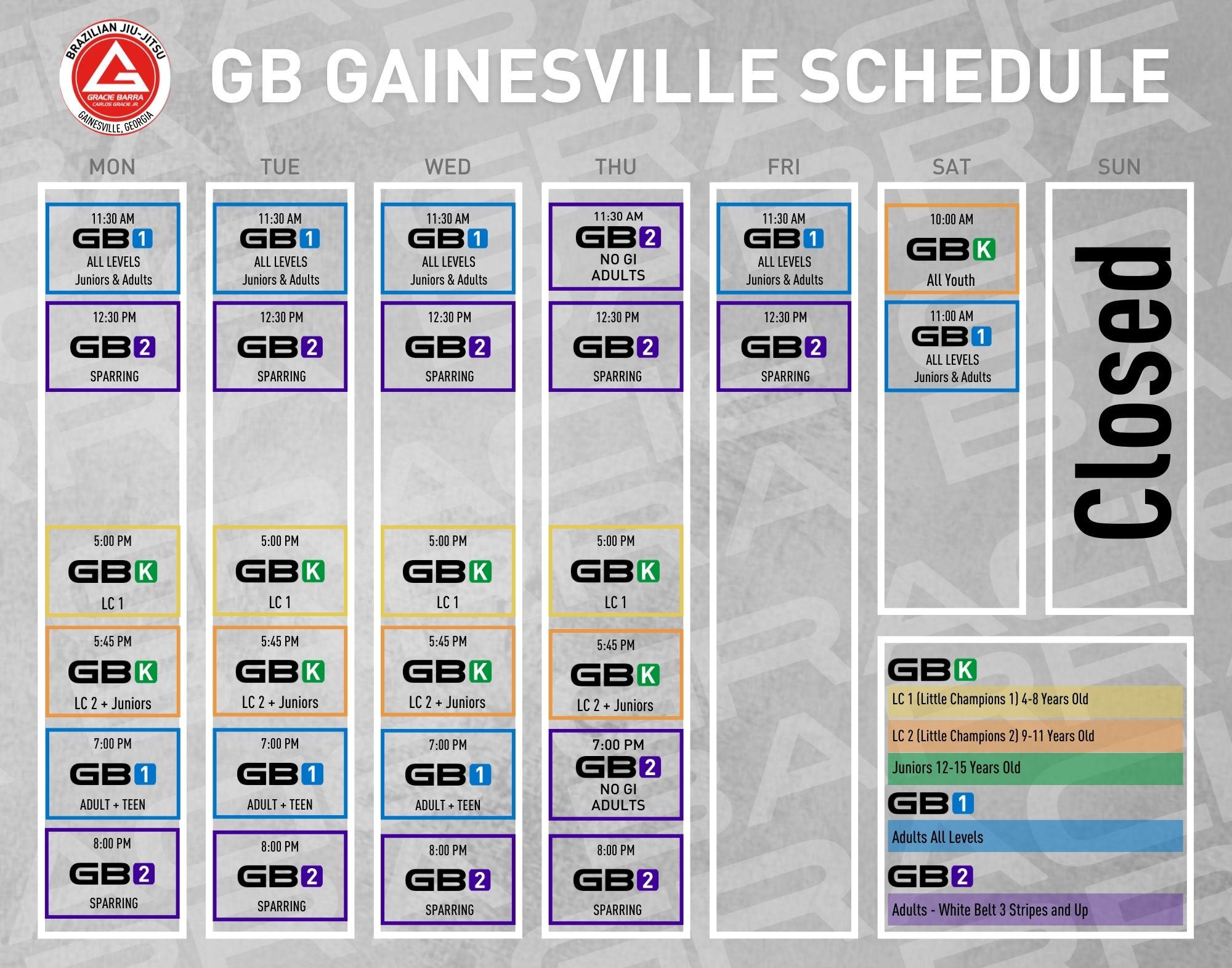 GB GAINESVILLE CLASS SCHEDULE FINAL 1-6-22 - Gracie Barra Gainesville ...