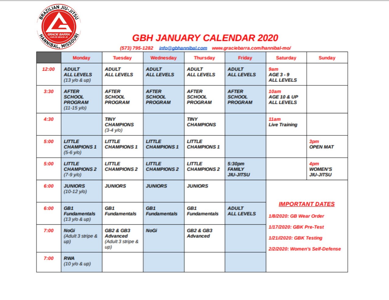 Gracie Barra Brazilian JiuJitsu Martial Arts in Hannibal, MO