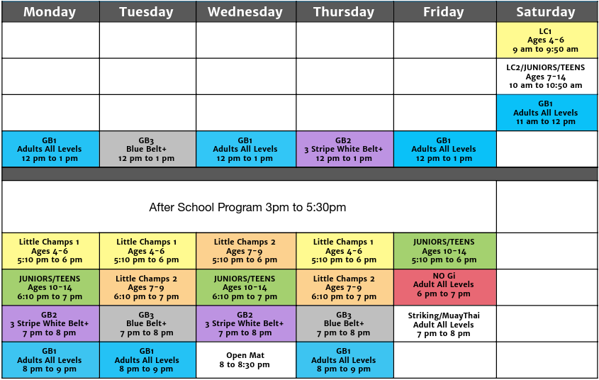 Winter Schedule Gracie Barra Jefferson City Gracie Barra Jefferson City