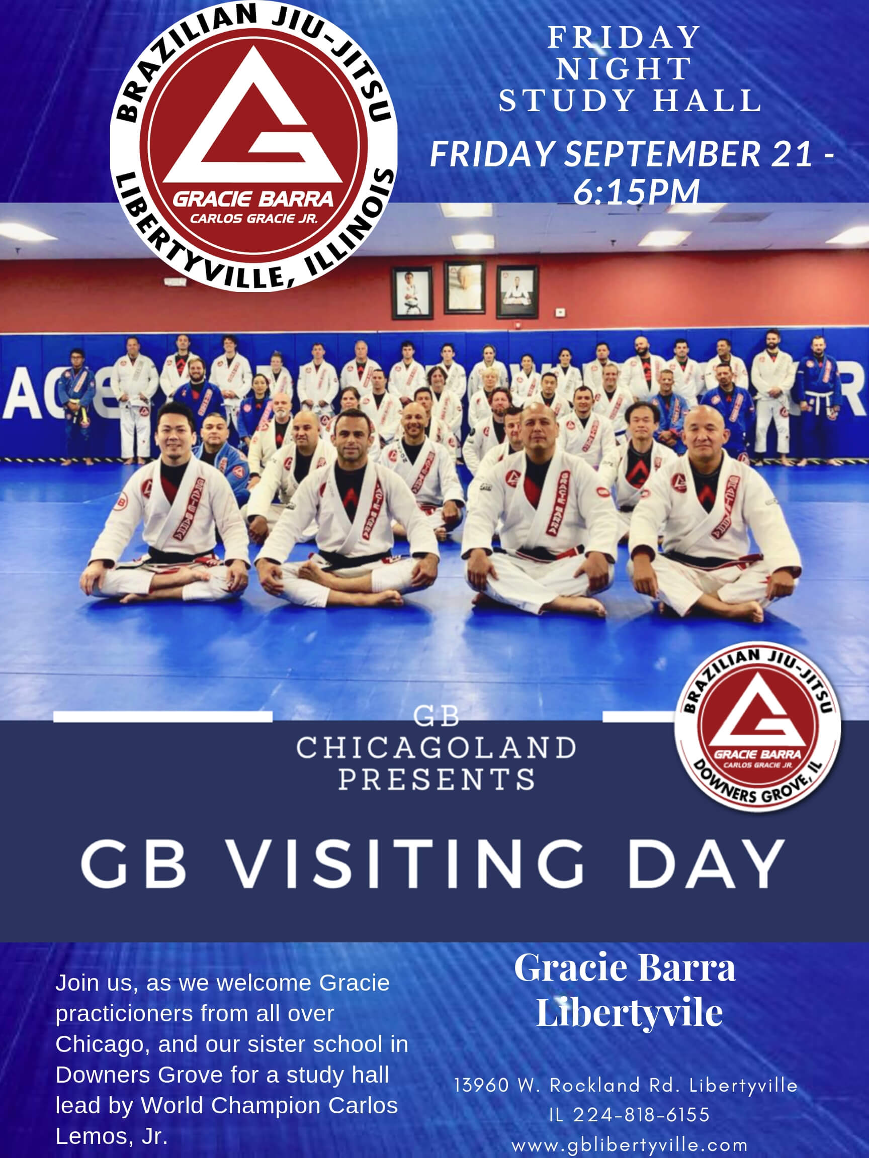 Gracie Libertyville to host inagural Chicagoland workshop, Friday Sept 