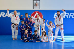 two kids practicing jiu-jitsu for kids
