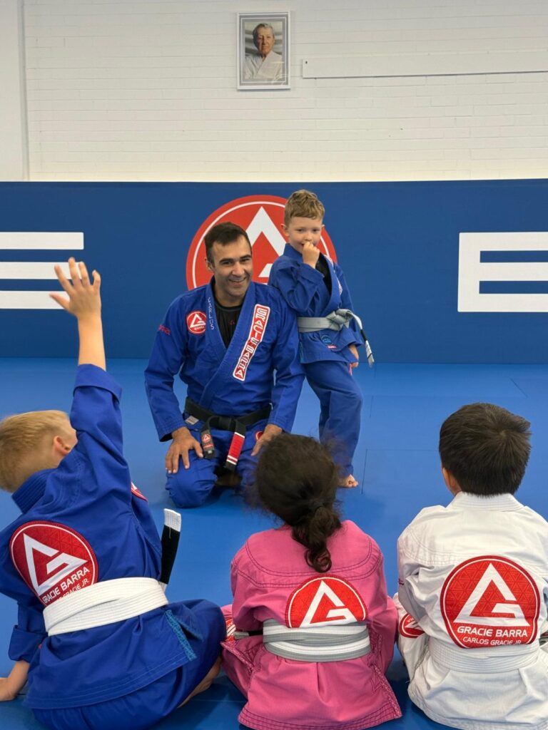 Kids training Brazilian Jiu-Jitsu at Gracie Barra Artarmon