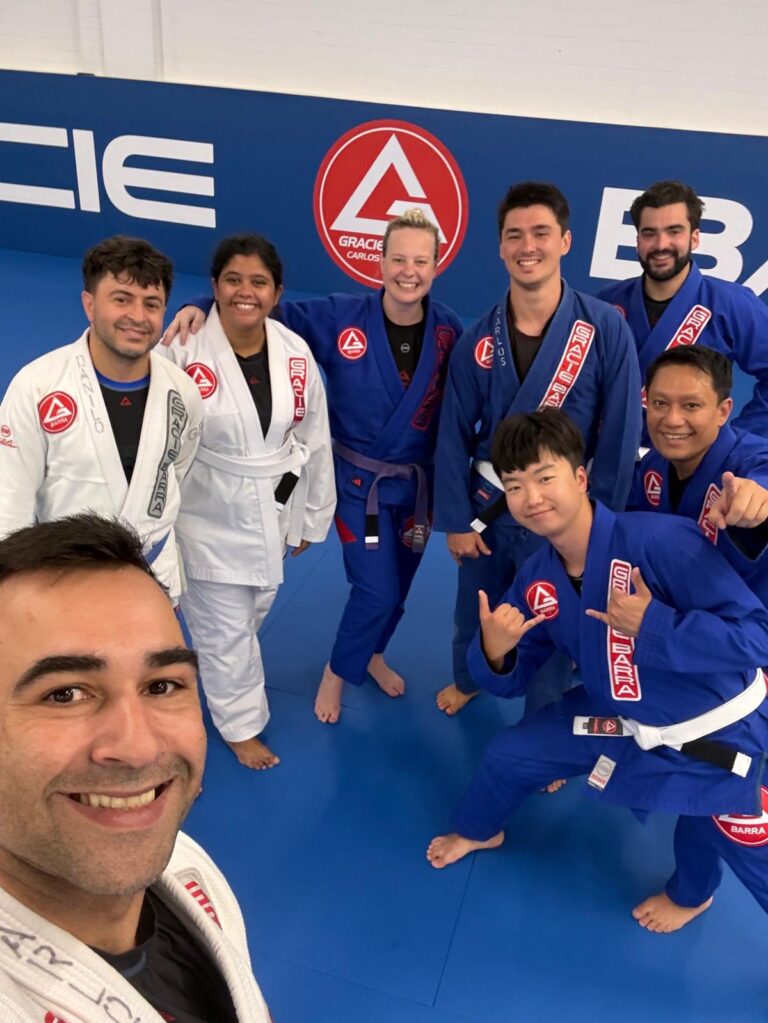 Adults BJJ beginners from Sydney’s North Shore training at Gracie Barra Artarmon.