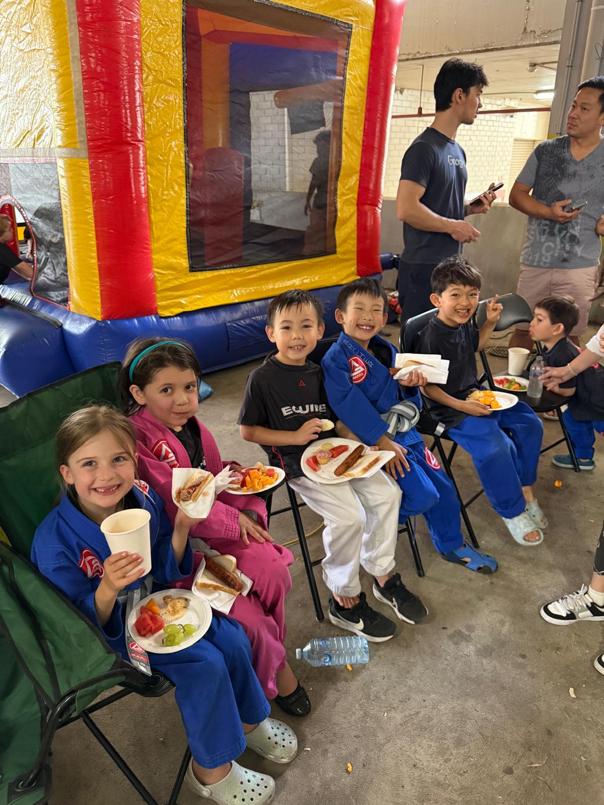 One-year anniversary celebration at Gracie Barra Artarmon with students, coaches, and families.