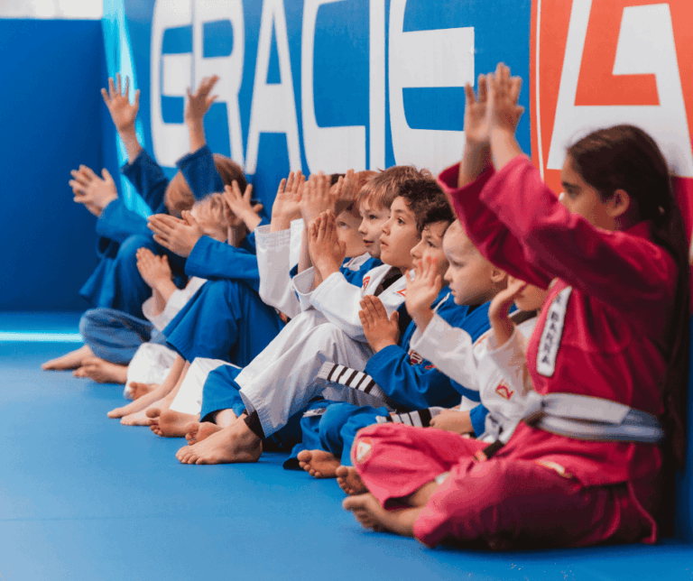 Kids Brazilian Jiu-Jitsu class at Gracie Barra Capalaba learning discipline and respect