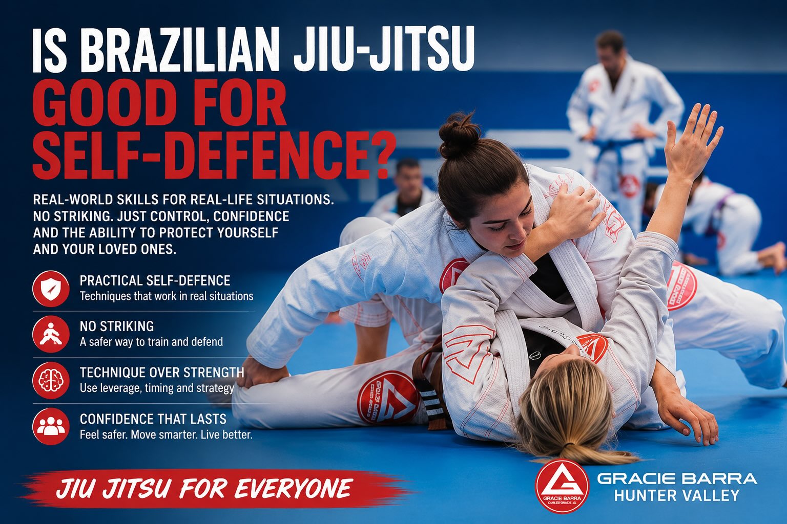 image of woman using bjj as a self defence