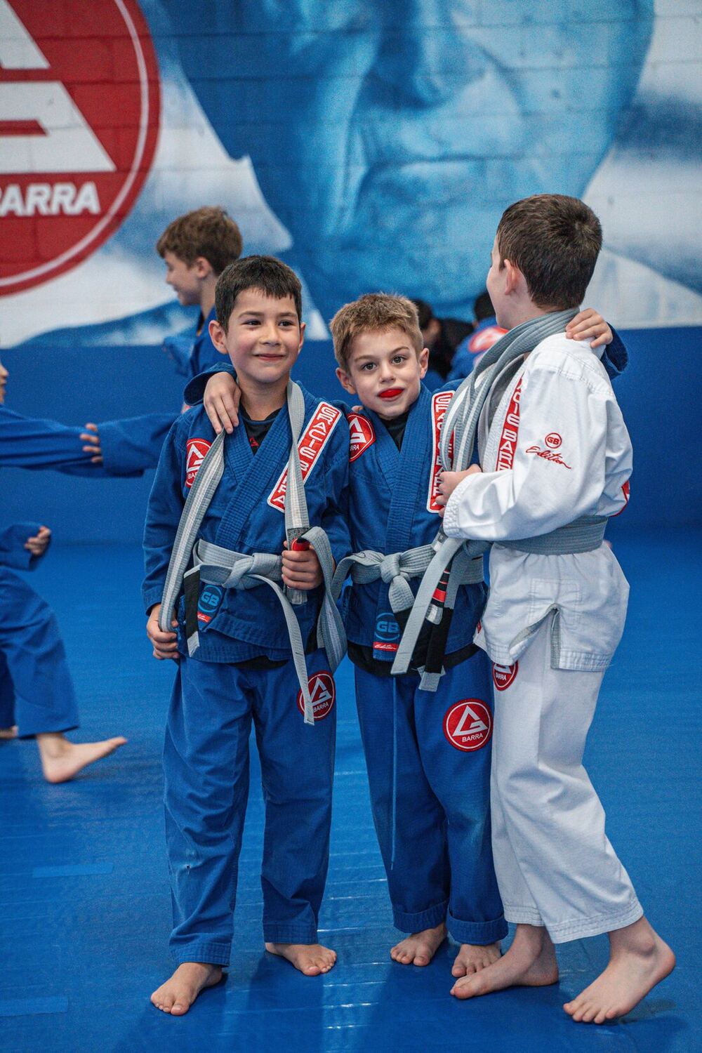 Young Gracie Barra St Peters students in their gis