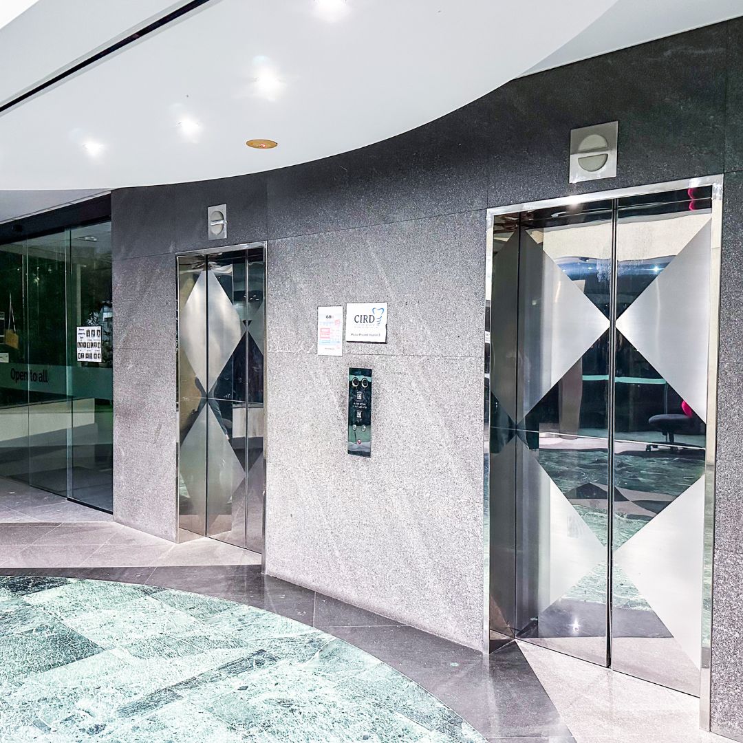 Lobby and elevator access to Gracie Barra Headquarters – Sydney