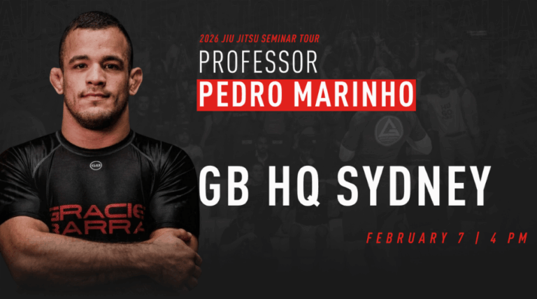 Professor Pedro Marinho at Gracie Barra Headquarters Sydney promoting a Brazilian Jiu-Jitsu seminar in Frenchs Forest