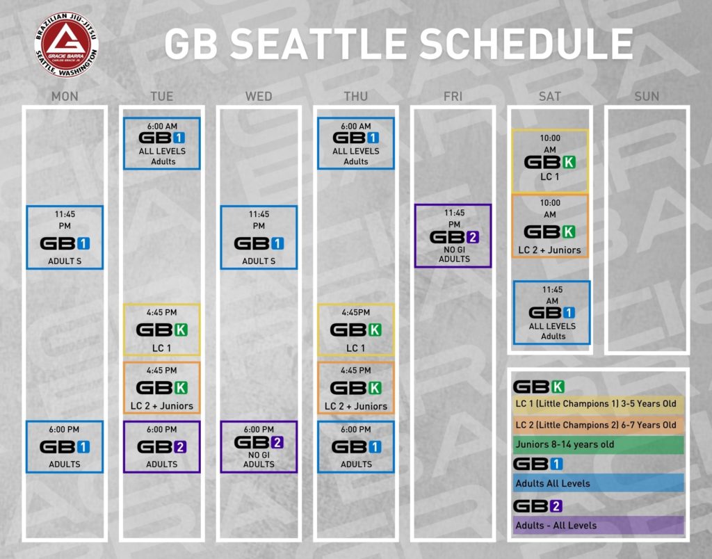 Copy of GB CLASS SCHEDULE (1) - Gracie Barra Seattle | Gracie Barra Seattle