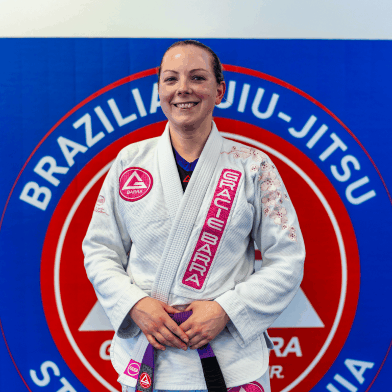 Coach Heather Haas in uniform at Gracie Barra Stafford