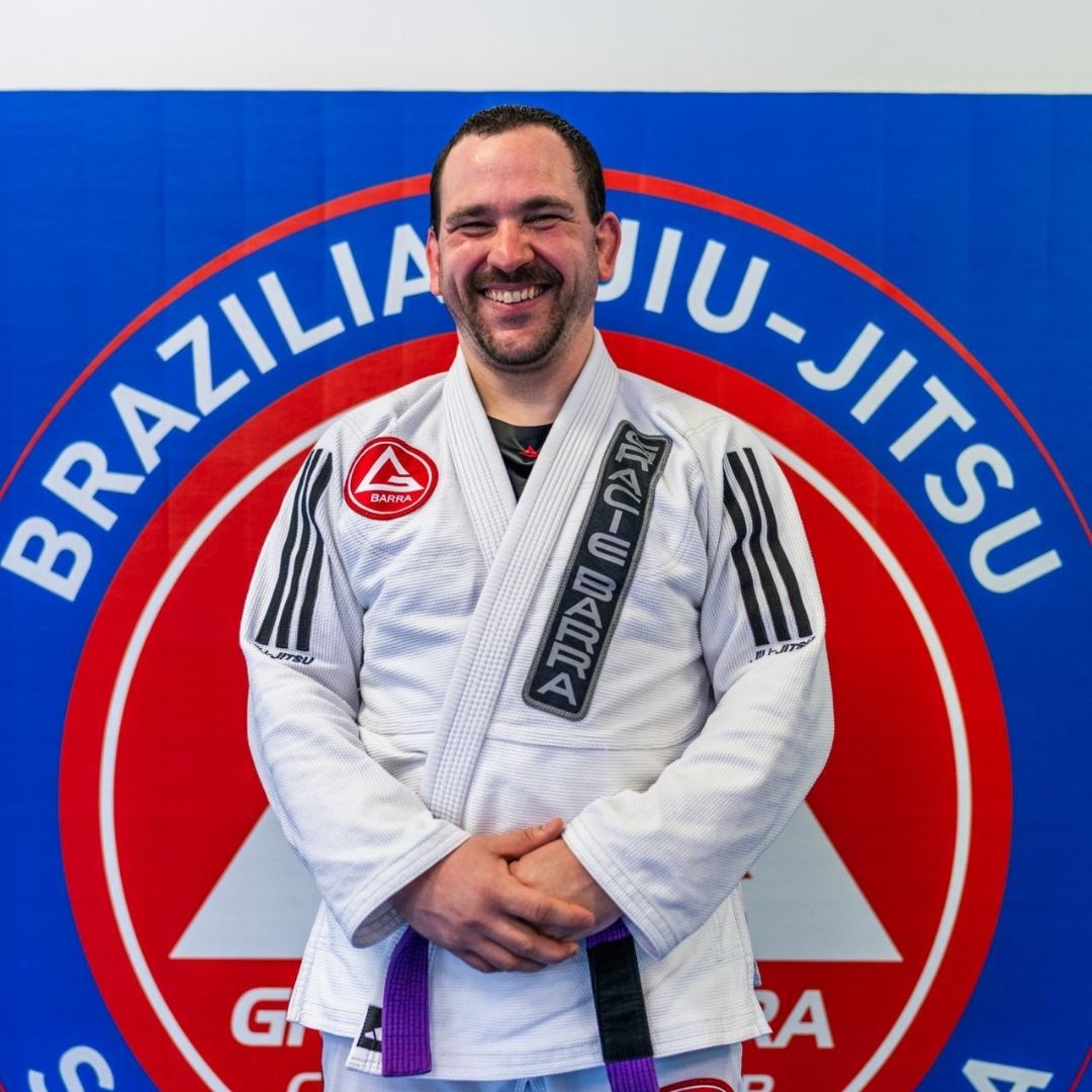 Coach Ben Haas in uniform at Gracie Barra Stafford BJJ academy
