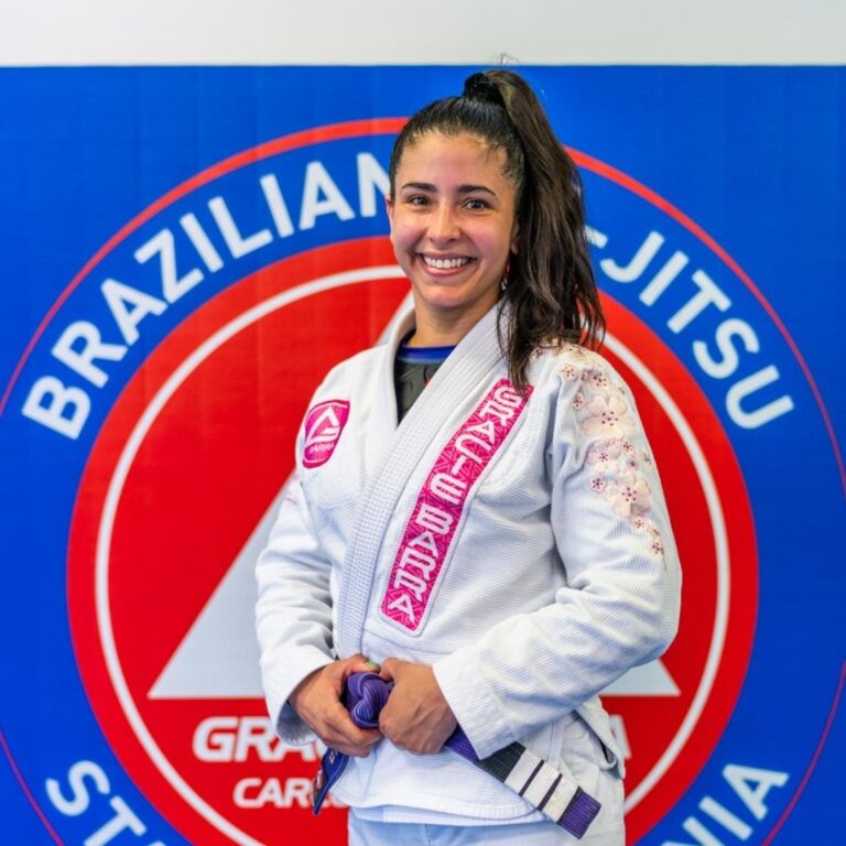 Coach Lorraine Hurtado, purple belt and instructor at Gracie Barra Stafford