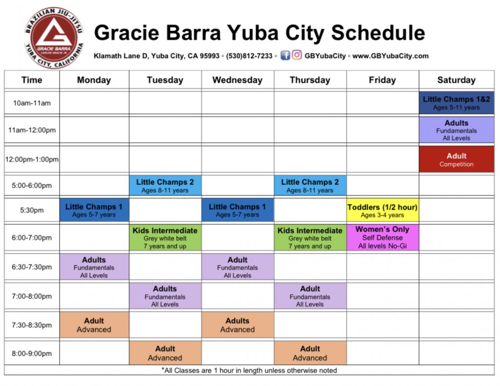 yuba schedule Gracie Barra Yuba City Gracie Barra Yuba City